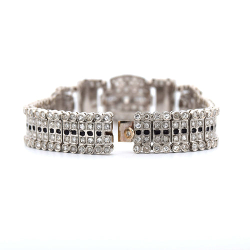 Bracelet Bracelet Art Déco en platine et diamants 58 Facettes