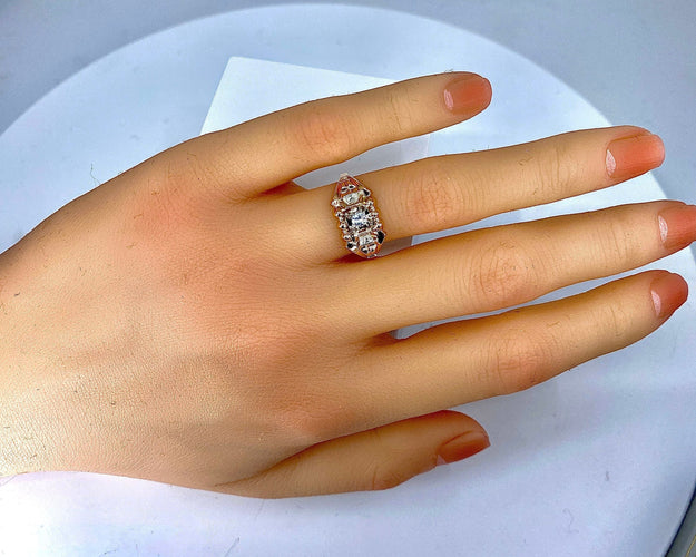 Bague 54 Bague en or jaune et diamants 58 Facettes AB311