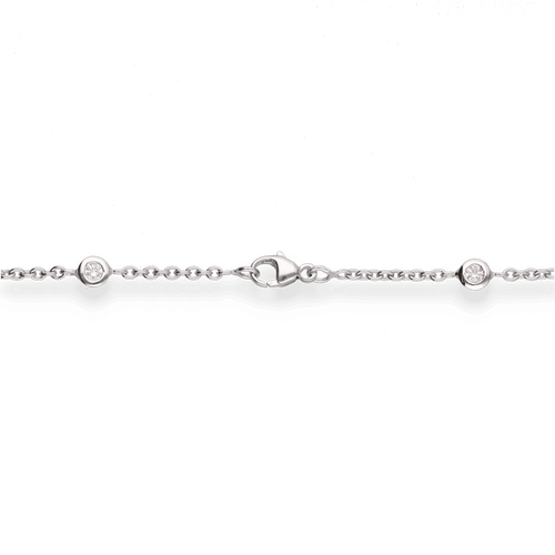 Collier Sautoir en or gris 18K – 80 cm – 2,50 ct de diamants brillants G-VS 58 Facettes