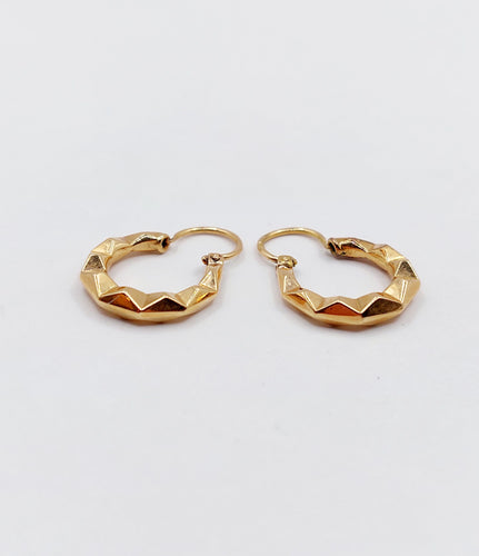 Boucles d'oreilles Petites créoles Art Déco or rose 58 Facettes A06265