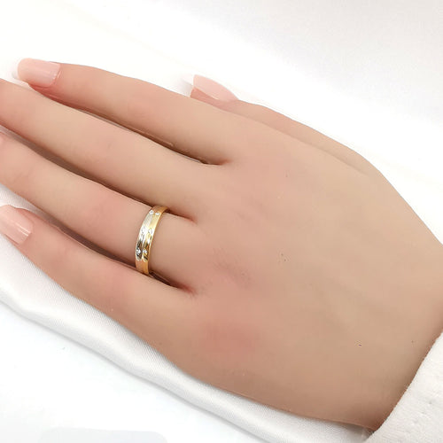 Bague 54 Bague deux ors et diamants 58 Facettes