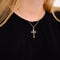 Pendentif Croix  or jaune 58 Facettes