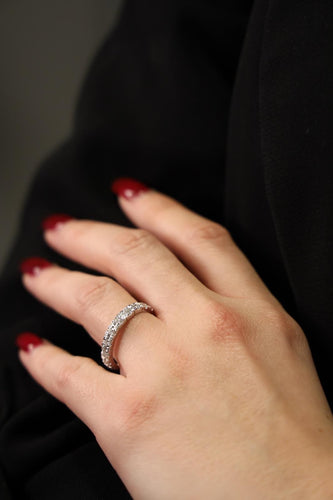 Prsten Snubní prsten Bílé zlato Diamant 