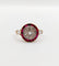 Bague 50 Bague cible Art déco en or 18k, diamant taille rose et rubis calibrés 58 Facettes A06428