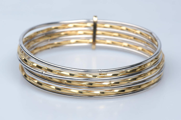 Bracelet Bracelet semainier en or blanc et jaune 58 Facettes brsemainier-105