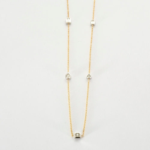 Collier Collier or jaune chaîne alternée de diamants 58 Facettes 3670