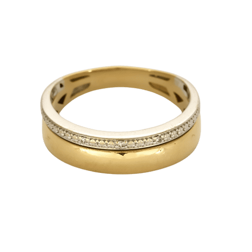 Ring van twee goudsoorten met diamanten 