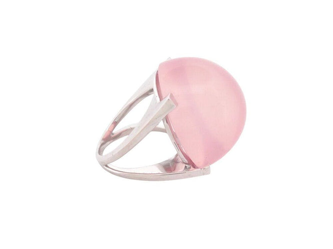 Bague 50 bague cabochon quartz rose etoile t50 en or blanc 18k 21.8 gr 58 Facettes 267805