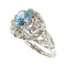 Bague 53 Bague vintage en platine avec zircon bleu – Élégance du milieu du siècle dans un design ajouré 58 Facettes 25115-0283