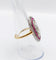 Bague 57 Bague marquise art déco en or 18k et platine, diamants et rubis 58 Facettes A06578