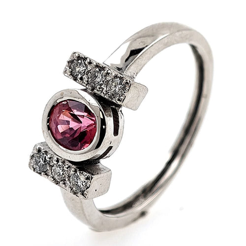 Bague Bague en or avec saphir Padparadscha No Heat du Sri Lanka et diamants 58 Facettes AO-0007