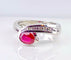 Bague 53 Bague or blanc rubis diamants 58 Facettes AB645