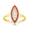Bague 54 Bague navette en or 18 carats sertie de rubis et diamants 58 Facettes