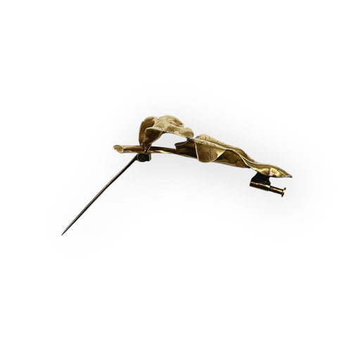 Broche Broche feuille vintage en or jaune 750 et diamant 58 Facettes 149063365