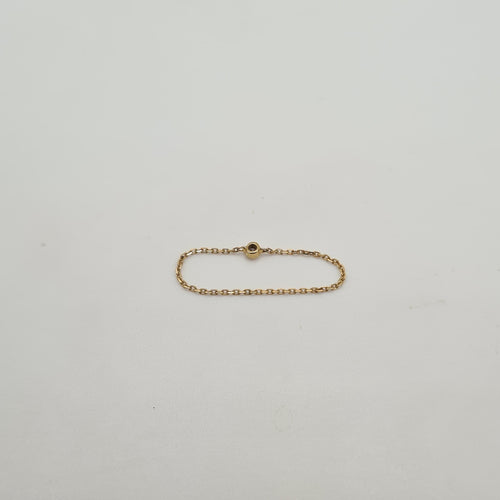 Bague 65 Bague chaine or jaune sertie d'un diamant 58 Facettes