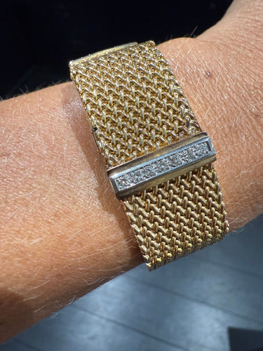 Montre Bracelet Montre Ruban Tressé - Or jaune et Diamants 58 Facettes 1.0000912/1