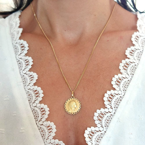 Emile Dropsy - médaille Vierge or jaune 58 Facettes 197