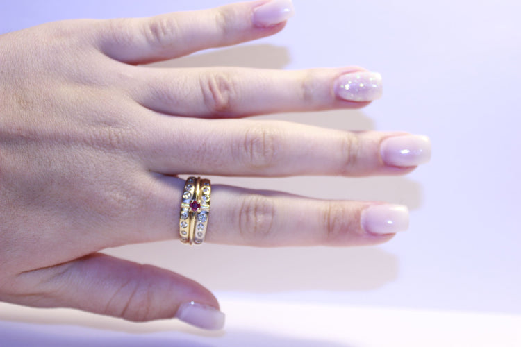 Bague 54 Bague Diamants et Rubis 58 Facettes