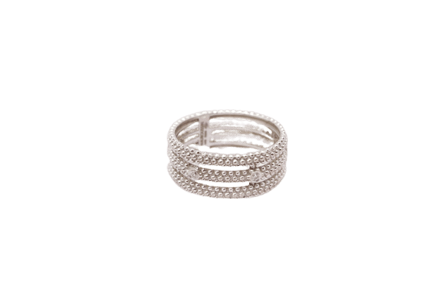 Mauboussin - Bague Le Premier Jour 3 anneaux perlés en or blanc et diamants 58 Facettes 250354