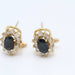 Boucles d'oreilles boucles d'oreilles rosace en or, diamants et saphirs 58 Facettes E363481A