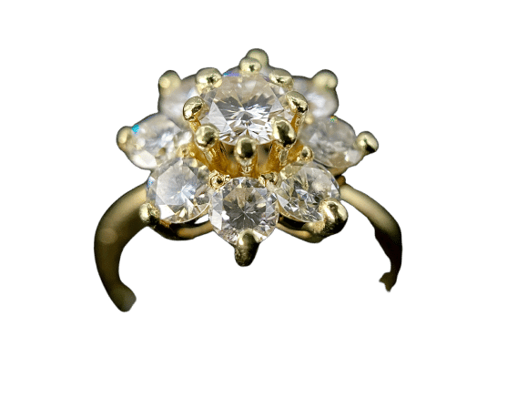 Ring Daisy in yellow gold diamonds