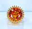 Bague 51 Bague en or jaune 18 carats et citrine Madère 58 Facettes AB496