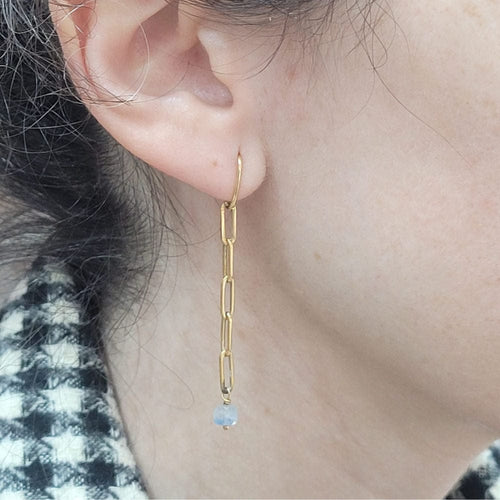Boucles d'oreilles Boucles d'oreilles - Boucles d'oreilles détachables en or jaune 18 carats et kyanite 58 Facettes TA198