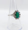 Bague 55 Bague marguerite vintage or blanc, chrysoprase et diamants 58 Facettes A05852