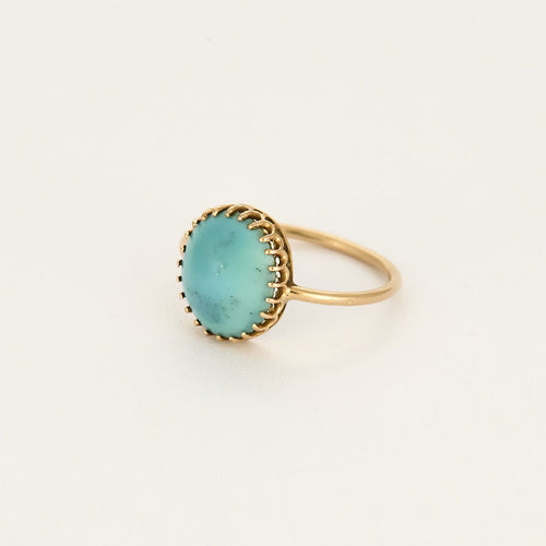Bague 54 Bague en Or jaune et turquoise 58 Facettes NAR0624