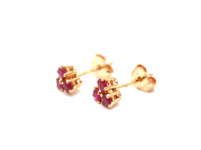 Boucles d'oreilles Boucles d'oreilles or jaune et rubis 58 Facettes