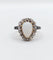 Bague 52 Bague pompadour antique or blanc 18k opale cabochon et diamants taille roses (circa 1900) 58 Facettes A05057