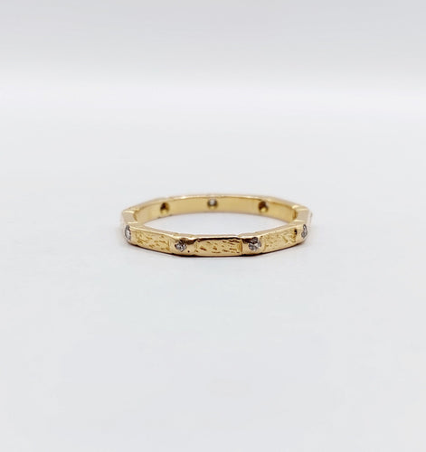 Bague 51.5 Bague alliance américaine Art déco en or 18k et diamants taille ancienne 58 Facettes A06537