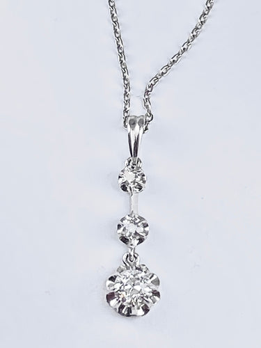 Collier Pendentif Diamants 1900 sur chaîne 58 Facettes AB119