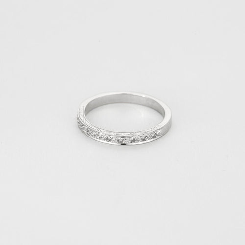 Bague 59 Alliance en platine et diamants 58 Facettes LP1147