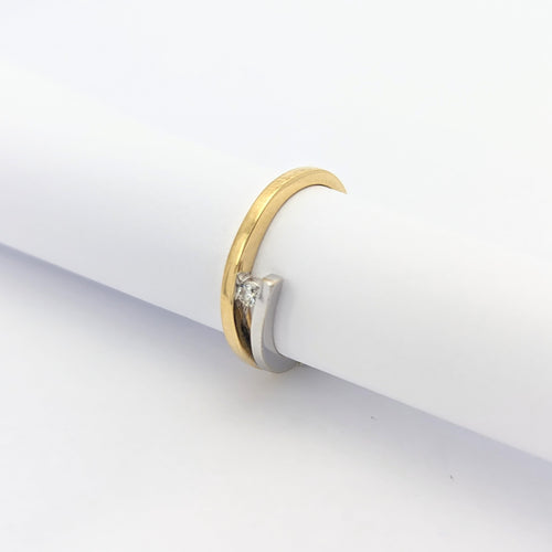 Bague 49 Bague 2 ors et diamant 58 Facettes 26369