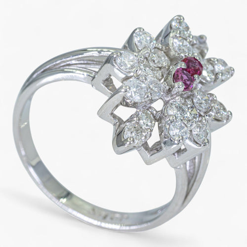 Bague 53 Bague Diamants et rubis 58 Facettes AG05