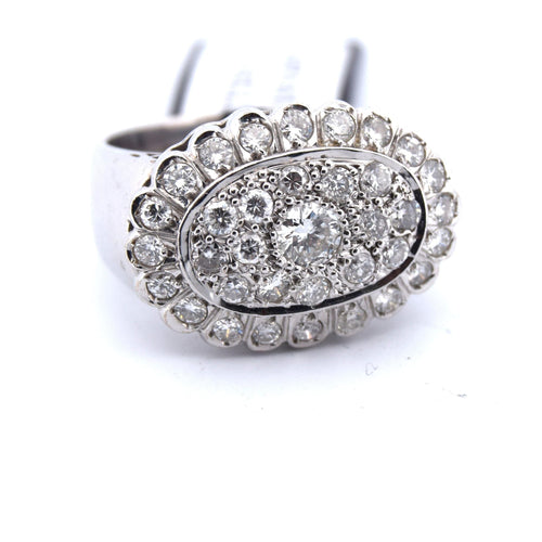 Bague 56 Bague vintage en or blanc et diamants 58 Facettes