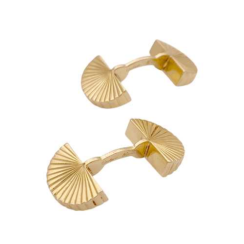 Boutons de manchette Boutons de manchette vintage Cartier, "Eventail", or jaune. 58 Facettes 34549