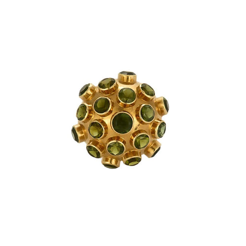 Bague 49,5 Bague dôme en or jaune et tourmalines vertes 58 Facettes MAN1695X2