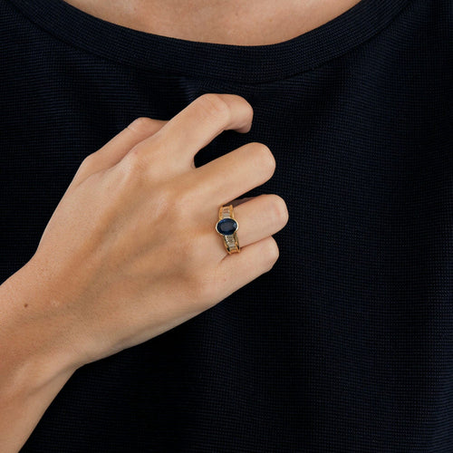 Bague Bague Prestige or jaune, saphir et diamant 58 Facettes LP469