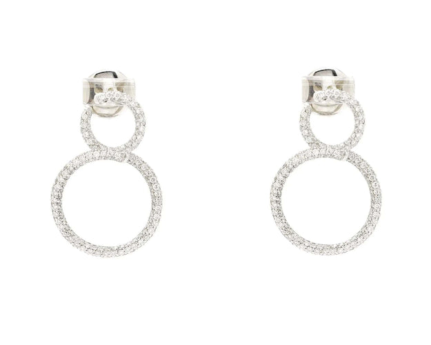 Boucles d'oreilles Boucles d'oreilles créoles en or blanc serties de diamants de 2,90 ct 58 Facettes 14000