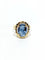 Bague 59 Bague Or jaune avec camée bleu 58 Facettes