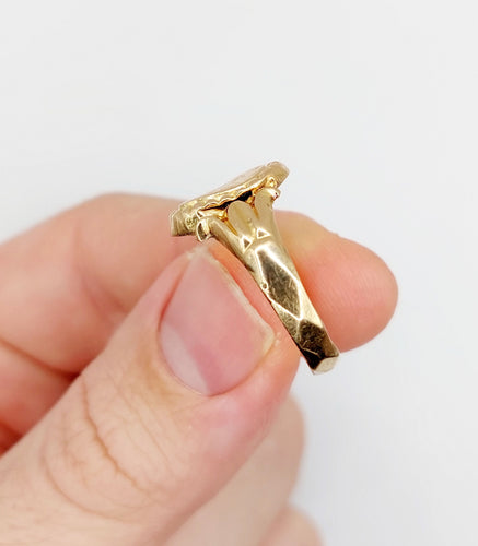 Bague 62.5 Bague chevalière victorienne fleur ciselée en or rose 18k 58 Facettes A06532