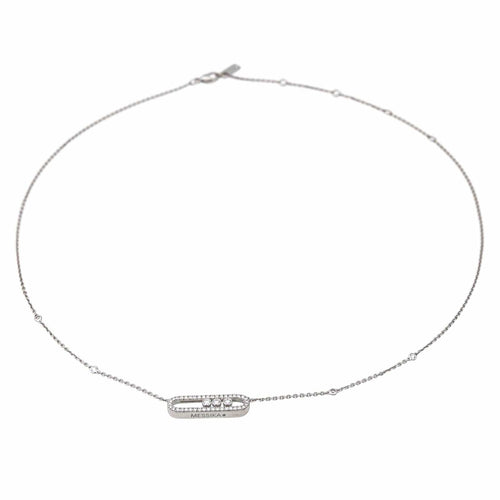 Collier Messika Collier Baby Move Pavé Or blanc Diamant 58 Facettes 4418212CN