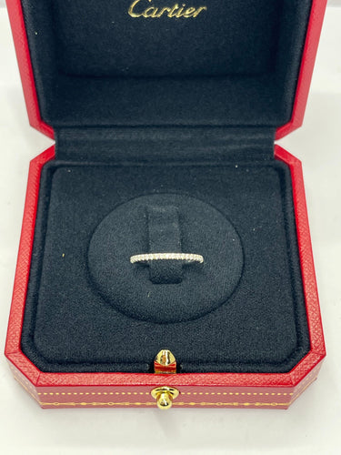 Bague 46 Alliance Cartier Etincelle or blanc et diamants 58 Facettes