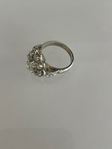 Bague Bague Fleur Diamants Taille Ancienne 58 Facettes