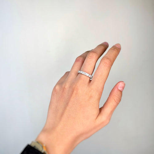 Bague 53 Alliance Américaine - Platine & Diamants 58 Facettes 250415R