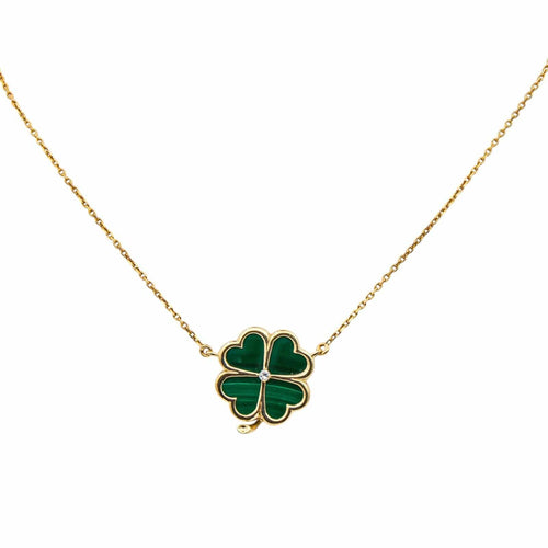Collier Collier Or jaune Malachite, Diamant 58 Facettes 4891395CN