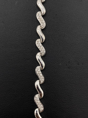 Bracelet Bracelet rivière de diamants or blanc 58 Facettes 096424206630