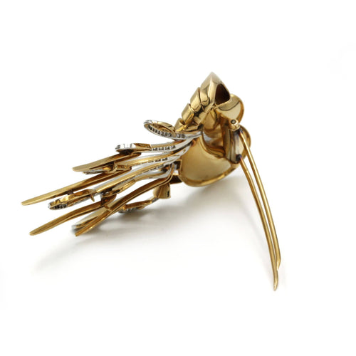 Broche Broche 1950 - Or jaune, Platine & Diamants 58 Facettes 250404R